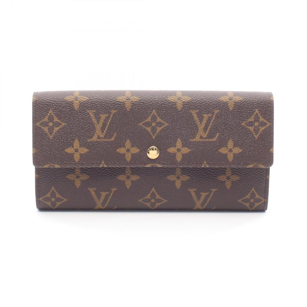 Louis Vuitton Portefeuille Sarah Bifold Long Wallet Leather Monogram Brown